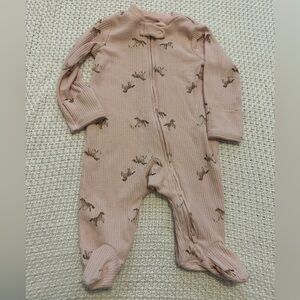 Carter's Pink Footed Sleeper with Horses Design 🐎